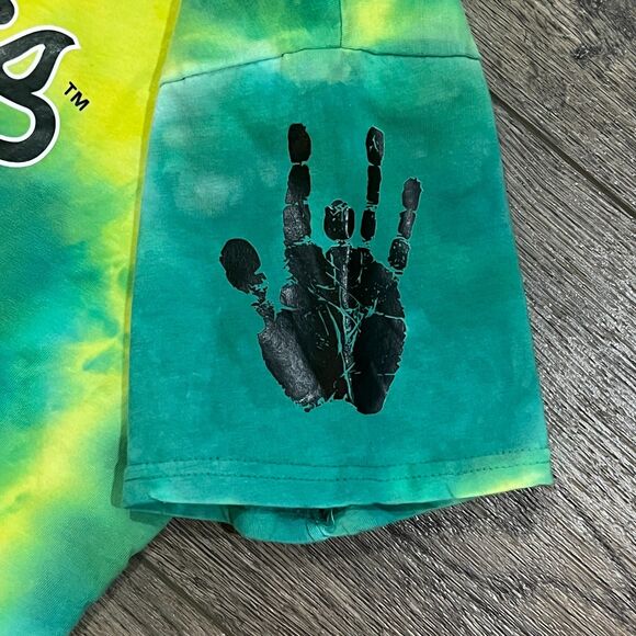 Oakland Athletics Tie‑Dye Jerry Garcia Grateful Dead Tee Green/Yellow Medium - Picture 3 of 8
